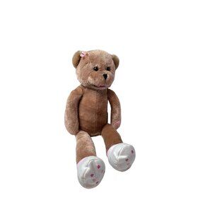 Singing Teddy Bear Animated Brown Pink Bows UnDress Plush Bed Buddy Toy